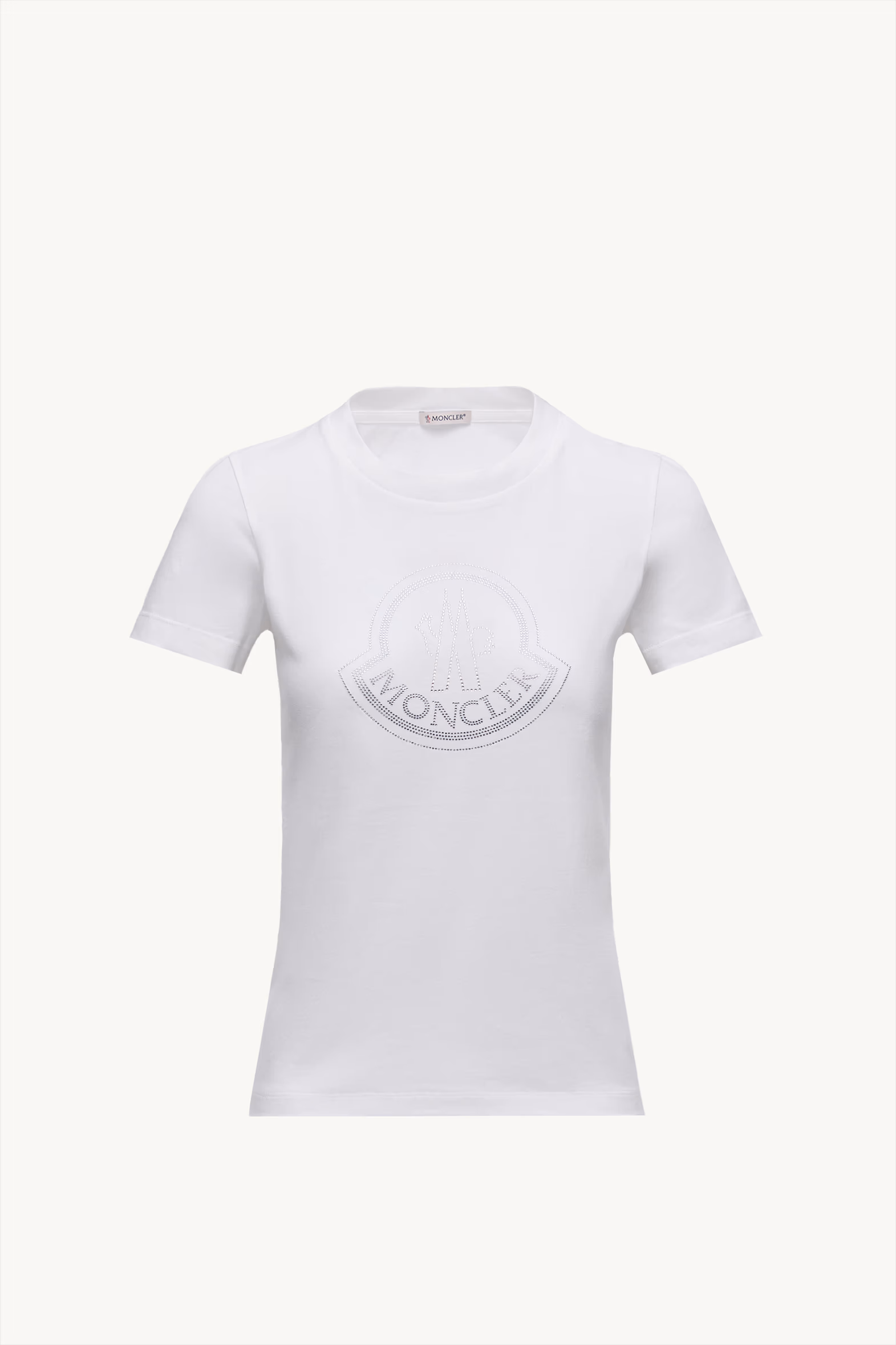 Crystal Logo Cotton T-Shirt White Moncler 2